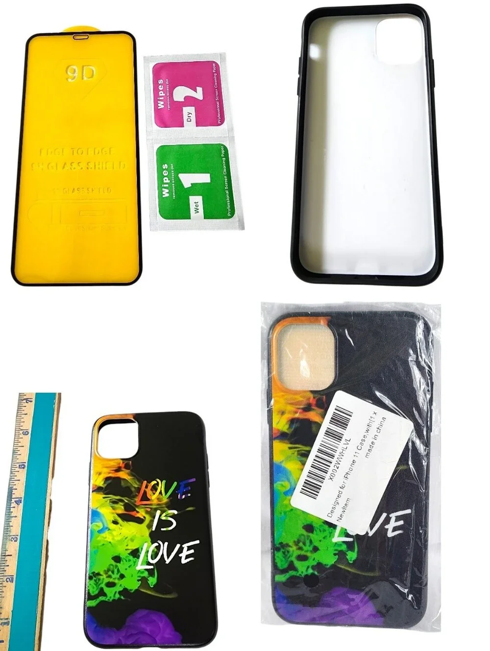 Rainbow Paint Splatter Love Is Love Case & Screen Protector For iPhone 11